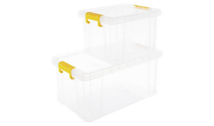 Strata Stackmaster 2 Mixed Storage Boxes - Clear