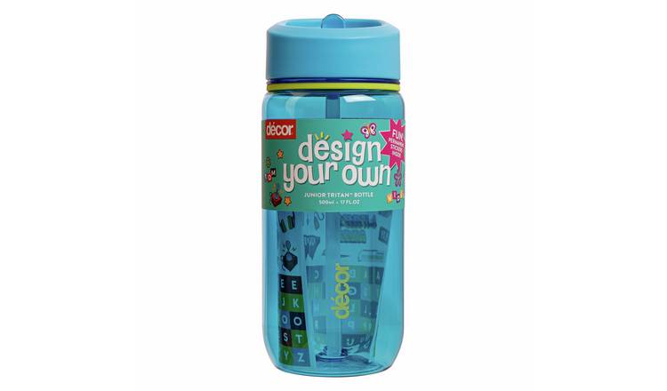 Decor Blue Kids Water Bottle With Stickers  - 500ml