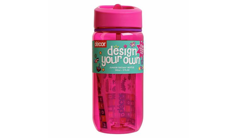 Decor Pink Kids Water Bottle With Stickers  - 500ml