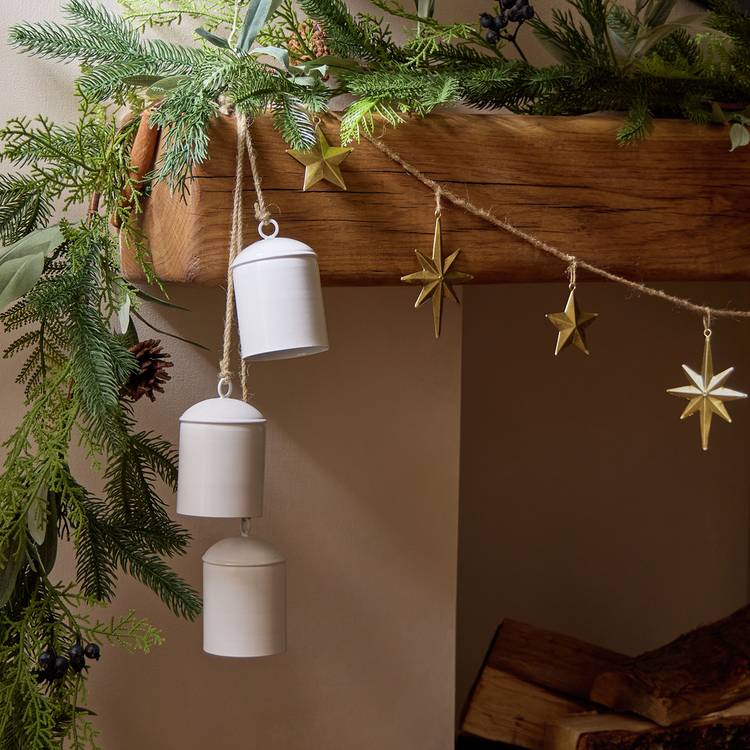Habitat White Metal Hanging Christmas Bells 0