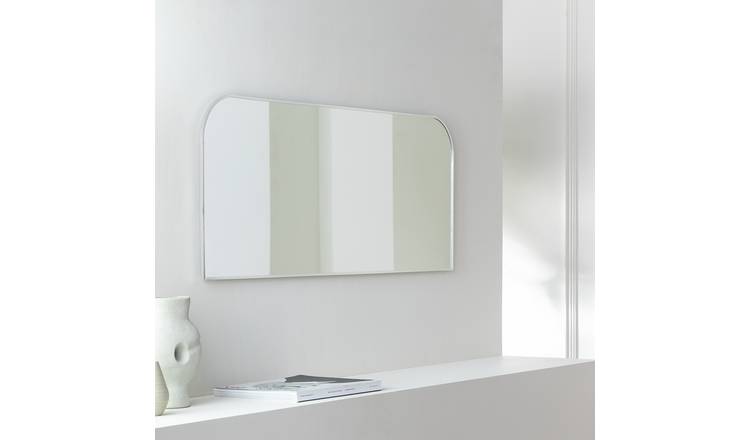 Habitat Silver Round Edge Rectangular Wall Mirror - 40x100cm