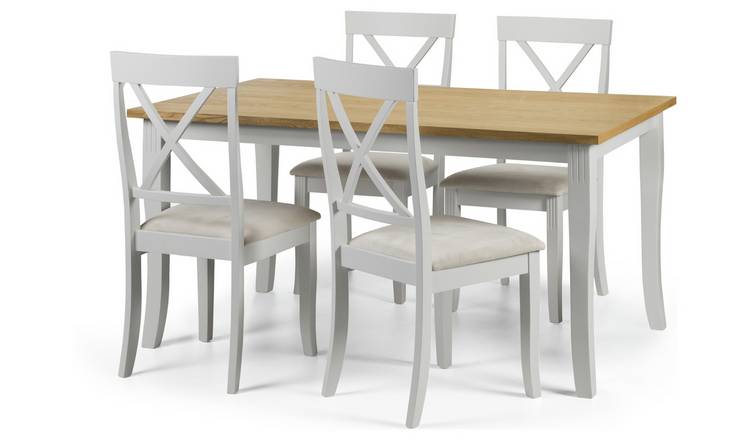 Julian Bowen Davenport Rubber Wood Dining Table & 4 Chairs