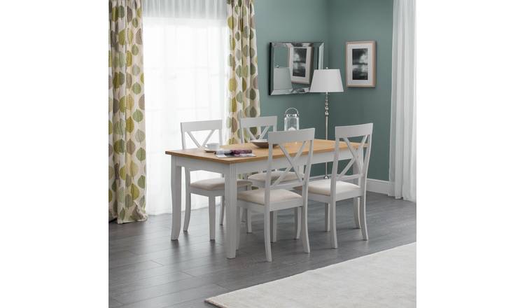 Julian Bowen Davenport Grey Dining Table & 4 Grey Chairs