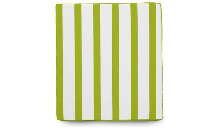rucomfy Stripe Single Garden Bench Cushion - Green & White