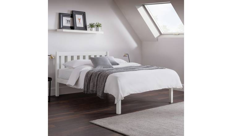 Julian Bowen Luna Double Wooden Bed  Frame - White