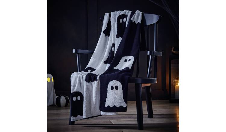 Argos Home Halloween Ghost Throw - Black