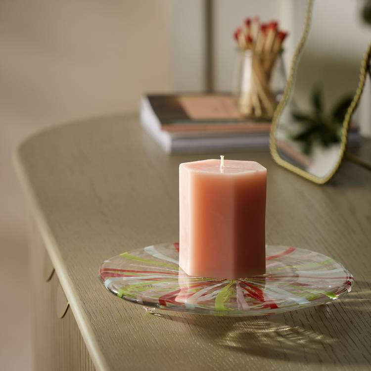 Habitat Swirled Glass Candle Pedestal 0