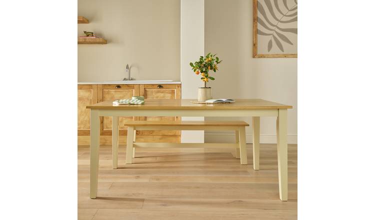 Argos Home Chicago Wooden 6 Seater Dining Table - Cream