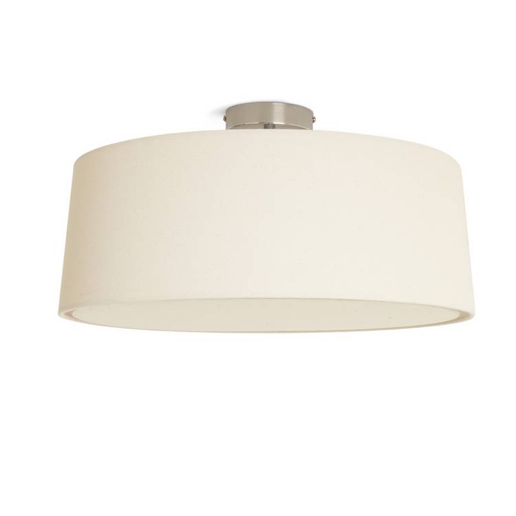 Habitat Metal Flush Ceiling Light - Natural & Chrome 0