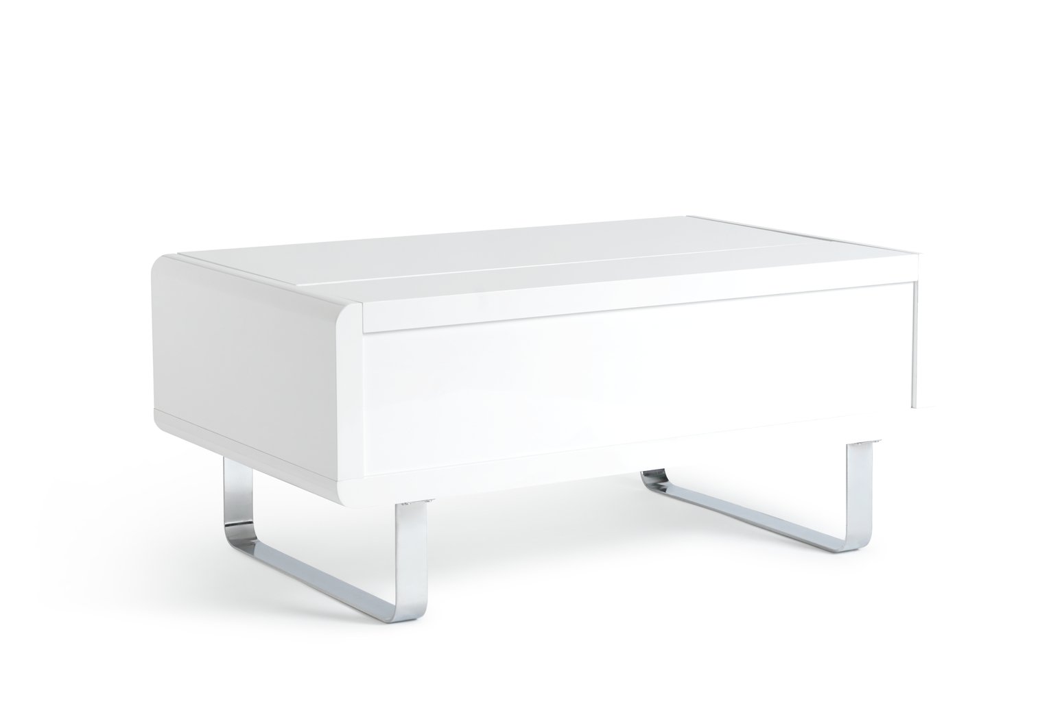 Habitat Sleigh Gloss Gas Lift Coffee Table - White