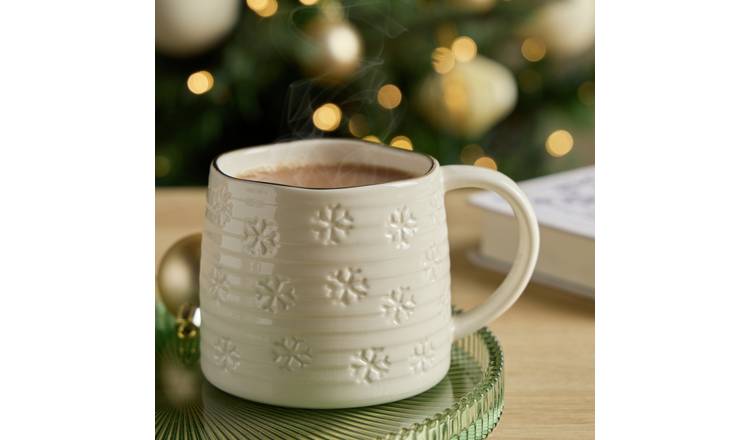 Argos Home Snowflake Mug - Beige