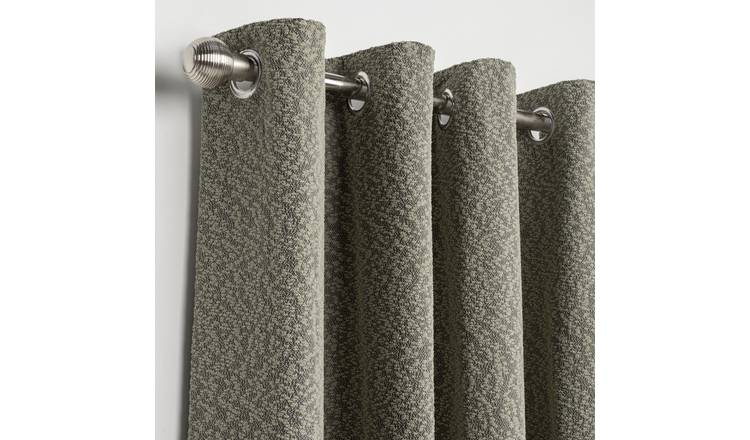 Habitat Boucle Plain Blackout Lined Eyelet Curtains - Green