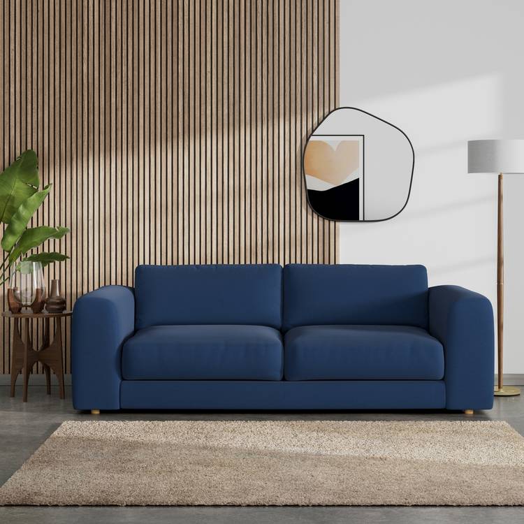 Habitat Ayr Fabric  4 Seater Sofa - Navy Blue 0