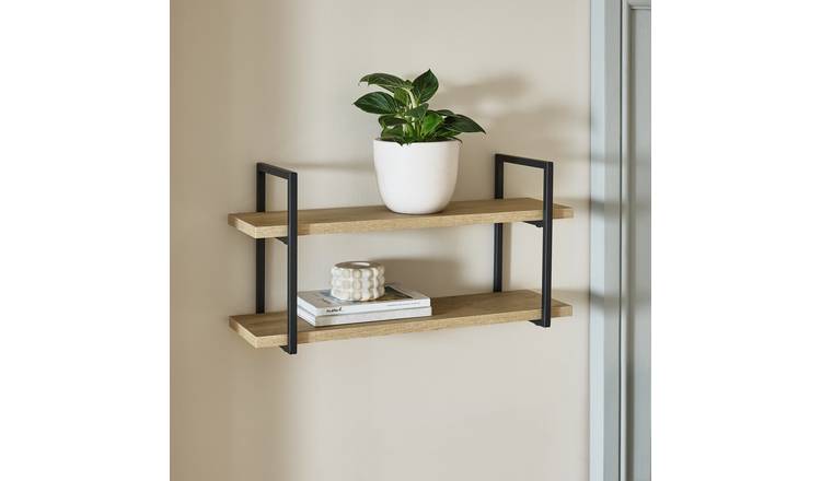 Argos Home Loft Living 60cm Wall Shelf - Oak