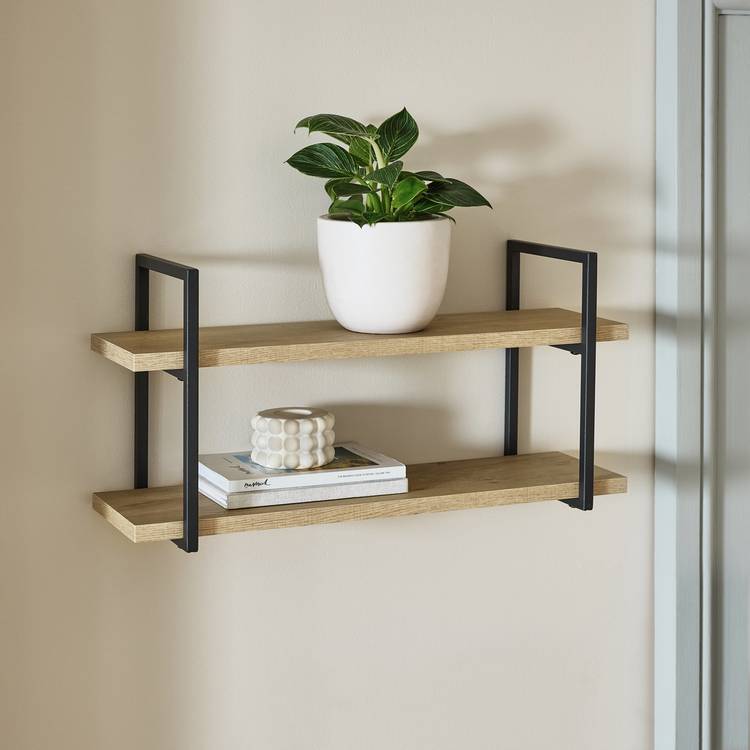 Habitat Loft Living 60cm Wall Shelf - Oak 0