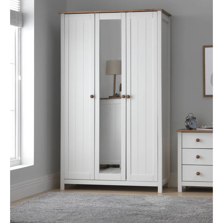 Argos Home Scandinavia 3 Door Mirror Wardrobe - Pine & White 0