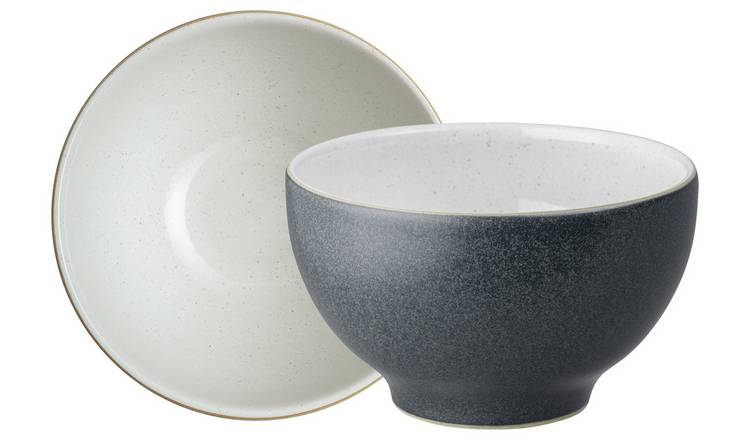 Buy Denby Impression Set of 4 Stoneware Nibble Bowls - Charcoal ...