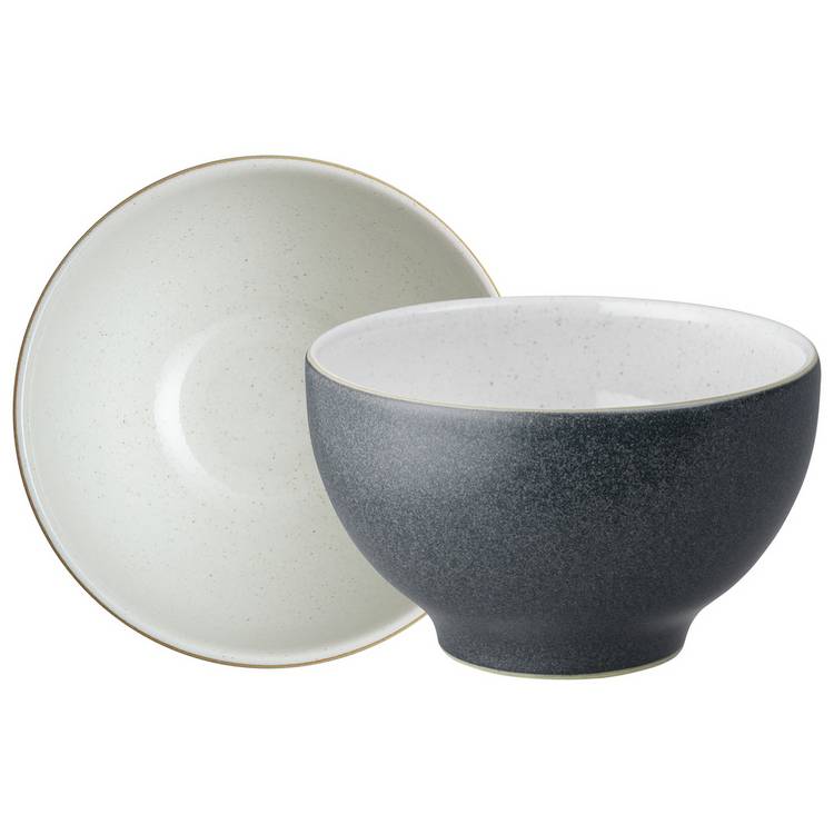 Denby Impression Set of 4 Stoneware Nibble Bowls - Charcoal 0