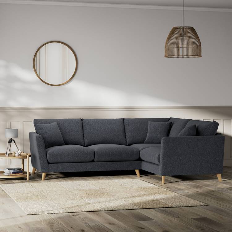 Habitat Lomond Right Hand Corner Sofa - Charcoal - Ash Leg 0