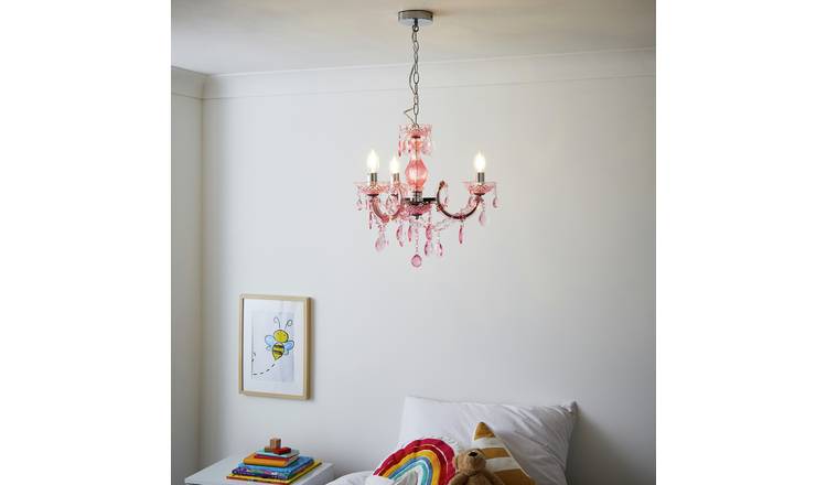 Glow Marie Therese Kids 3 Light Chandelier - Pink