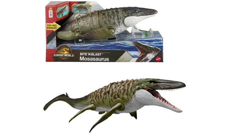Jurassic World Bite N Blast Mosasaurus  & Mini Dinosaur Toy