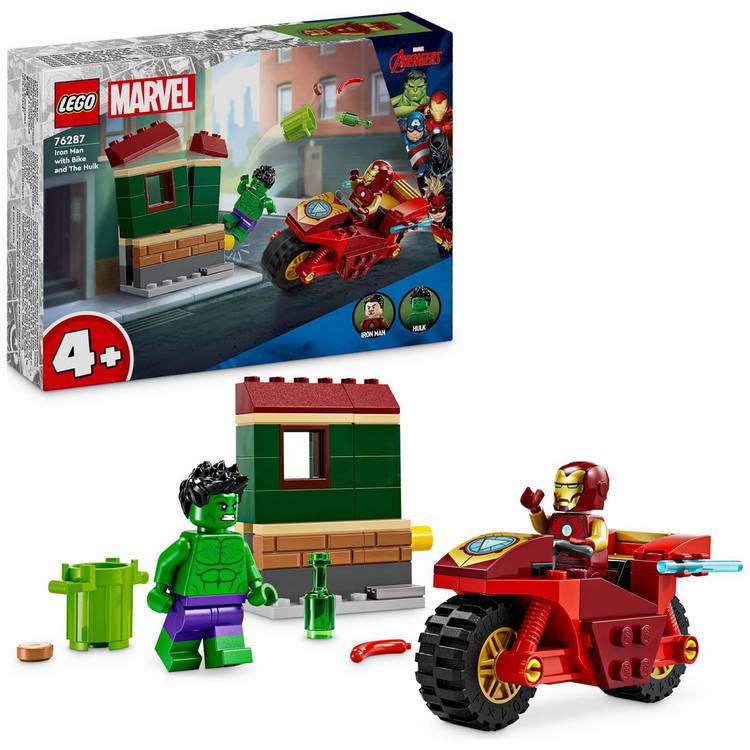 LEGO Marvel Iron Man with Bike and The Hulk Playset 76287 0