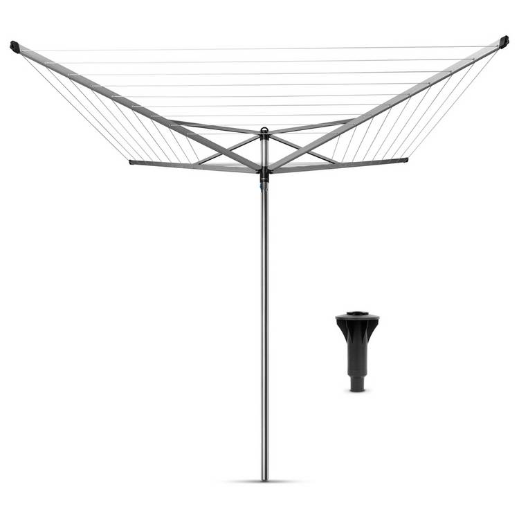 Brabantia Topspinner 50m 4 Arm Rotary Airer & Concrete Tube 0