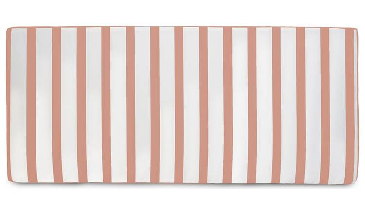 rucomfy Stripe Garden Bench Cushion - Pink & White