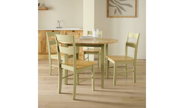 Argos Home Chicago 4 Seater Round Dining Table - Cream