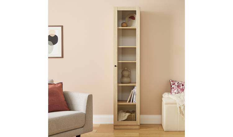 Argos Home Carla 1 Door Display Cabinet - Oak