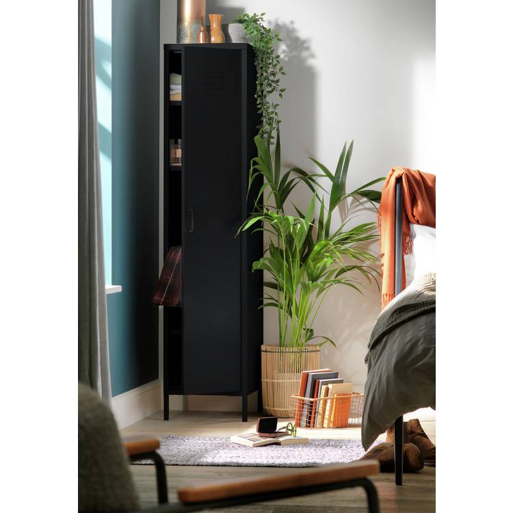 Habitat Stevie Tall 1 Door 4 Shelf Locker - Black 0