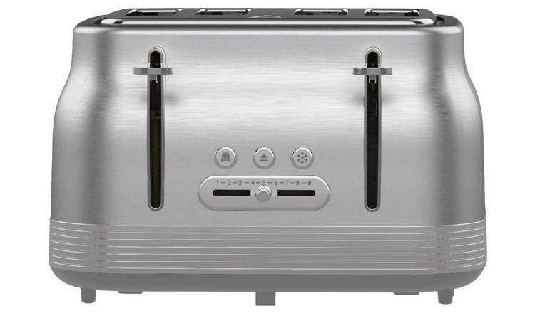 Swan ST19029SS Retro 4 Slice Toaster - Stainless Steel
