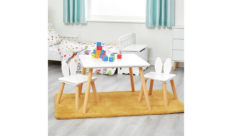 Liberty House Bunny Nursey Table and Chair Set - White