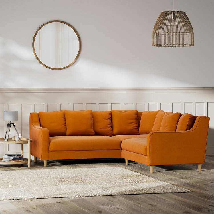 Habitat Swift Reversible Corner Sofa - Orange - Ash Leg  0