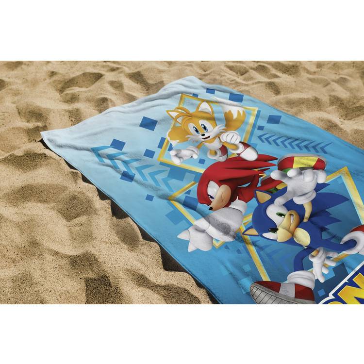 Sonic The Hedgehog Cotton Beach Towel - Multicoloured 0