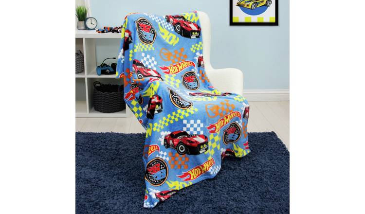 Hot Wheels Fleece Throw - Blue - 100x150cm