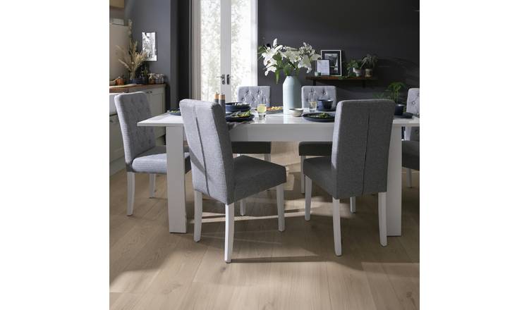 Buy Argos Home Miami Extending Table 6 Button Chairs Grey