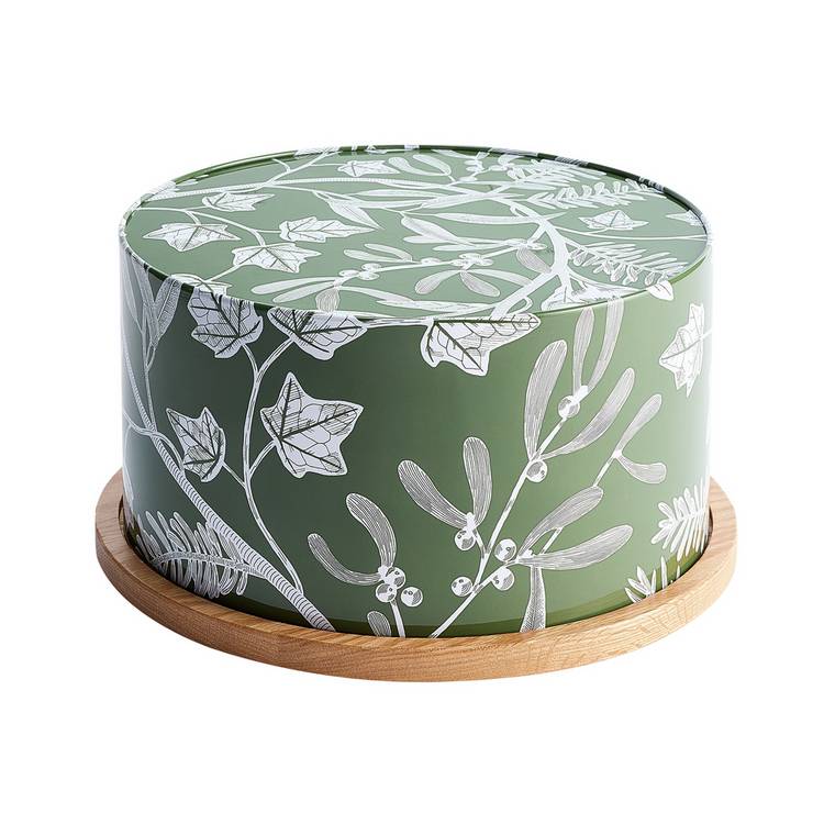 Habitat Floral Cake Tin and Board - Green 0