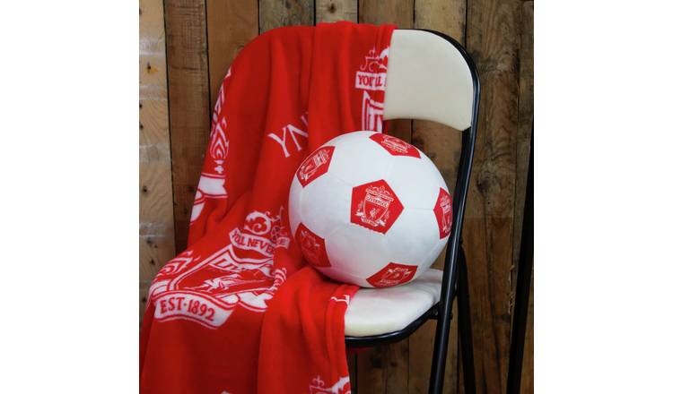 Liverpool FC Football Shaped Cushion - White - 25cm