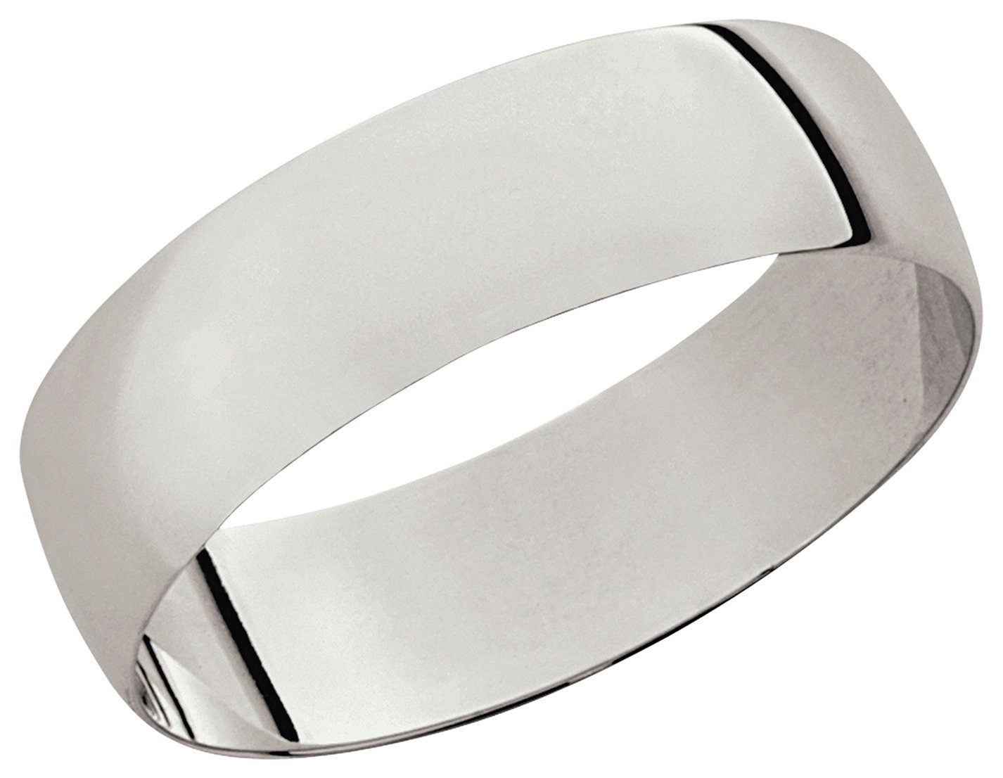 Revere 9ct White Gold Plain D-Shape Wedding Ring Review