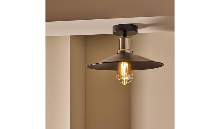 Argos Home Pixie Cone Metal Flush to Ceiling Light - Black