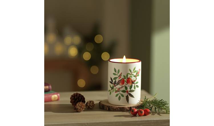 Argos Home Robin Medium Ceramic Candle - Christmas Spice