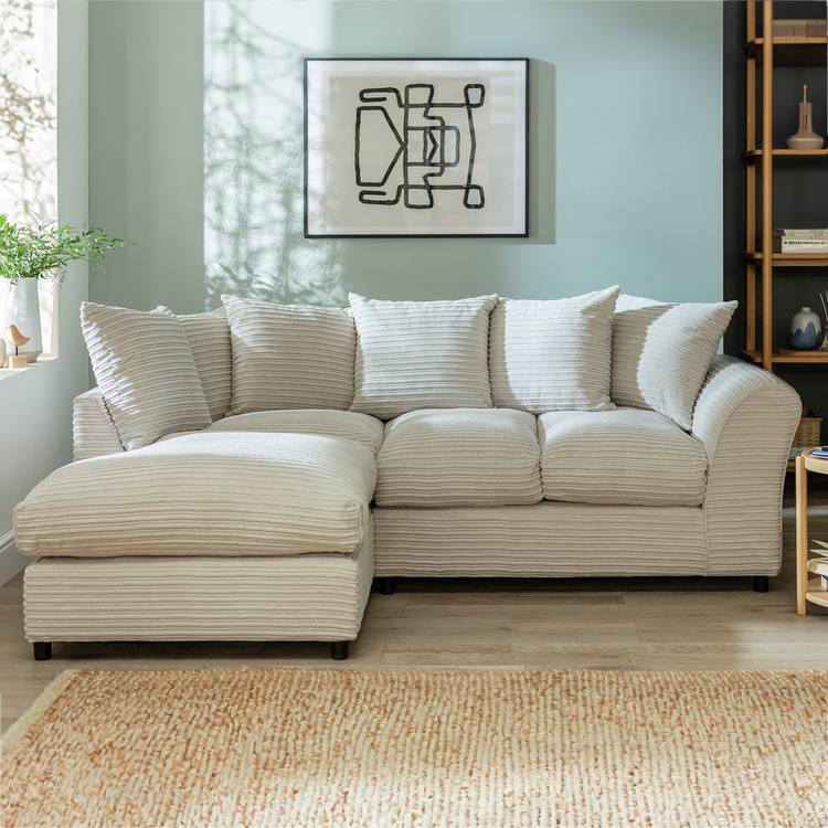 Argos Home Harry Small Left Hand Corner Chaise Sofa - Stone 0