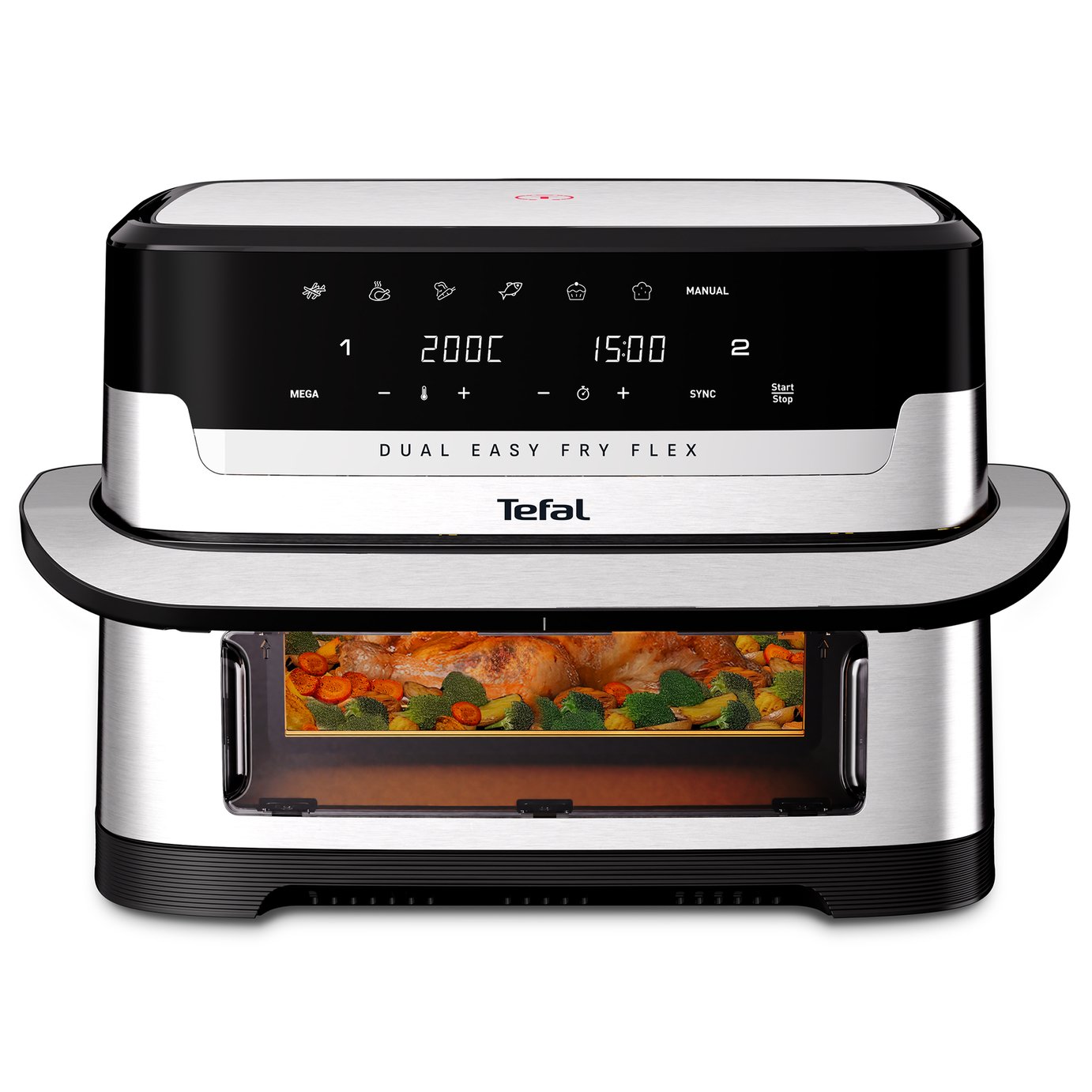 Tefal Easy Fry EY922DG1 9L FlexDrawer Dual Air Fryer- Silver
