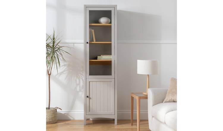 Habitat Bournemouth Single Door Bookcase Cabinet - Grey