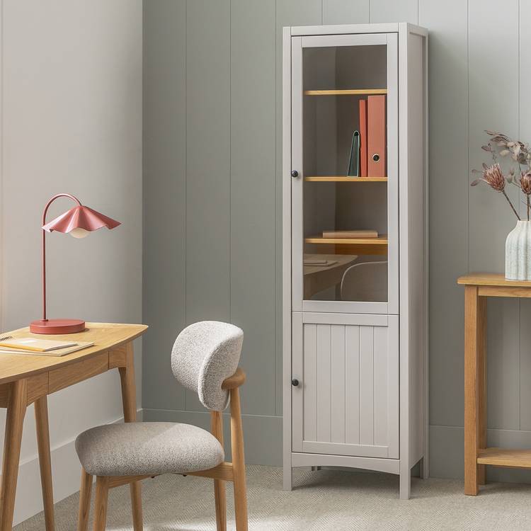 Habitat Bournemouth Single Door Bookcase Cabinet - Grey 0