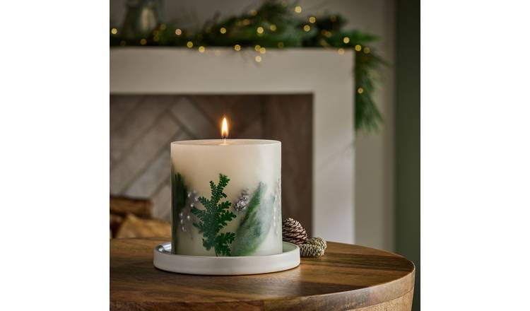 Habitat Inclusion Medium Pillar Candle - Pine and Birchwood