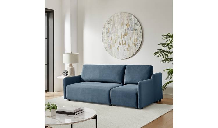 Habitat Stanley Fabric 3 Seater Sofa Bed - Navy
