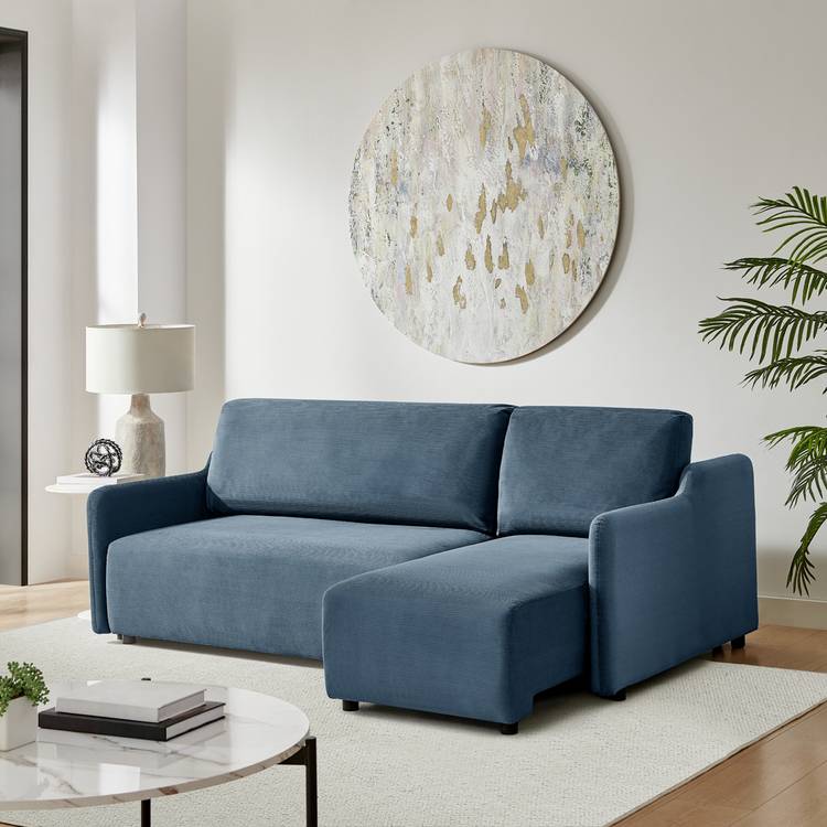 Habitat Stanley Fabric 3 Seater Sofa Bed - Navy 0