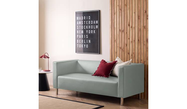 Argos Home Moda Faux Leather 3 Seater Sofa - Grey